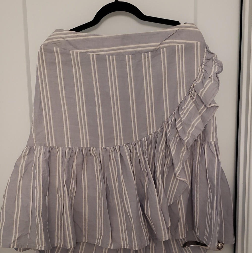Target Strapless Pin Stripe, Ruffle Top